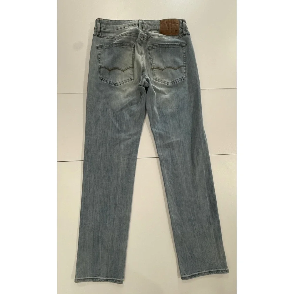 American Eagle Outfitters Mens Slim Straight Jeans Light Wash 28x32 M106